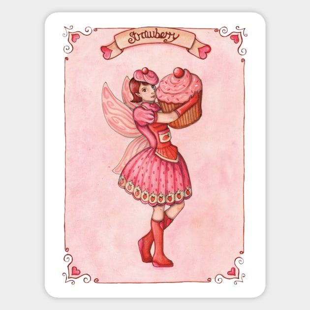 Strawberry - Cupcake Fairy Collection Sticker by MandasMysteries